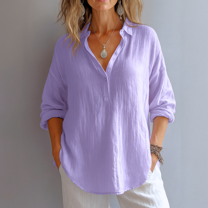 Nyla | Blush Rilassato Lino Camicia