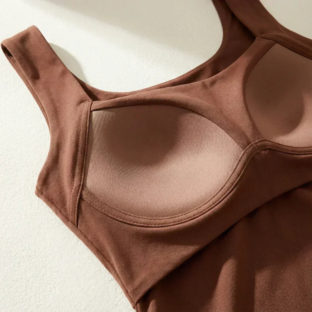 Beatrice | Canotta Bordeaux con Reggiseno Integrato