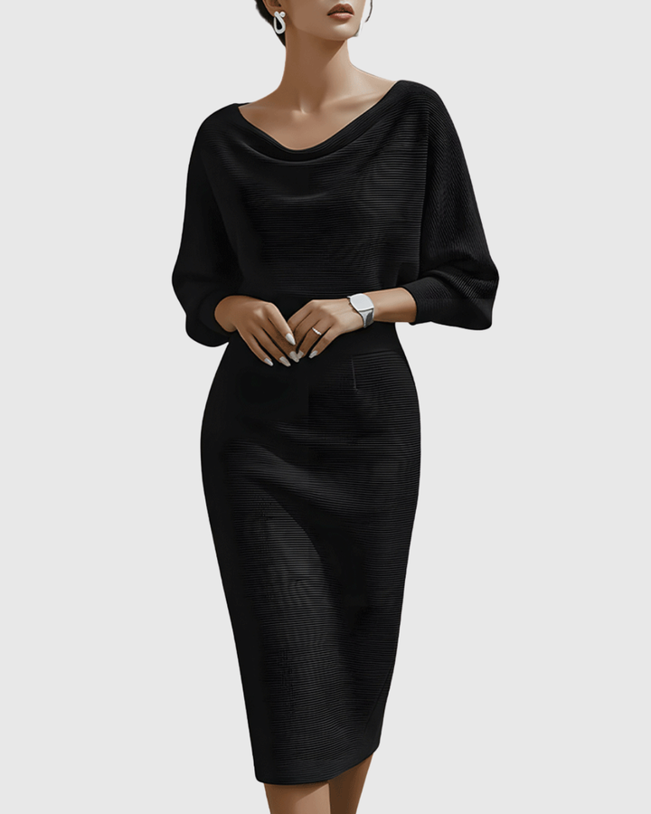 Esme | Bianco Draped Batwing Midi Abito