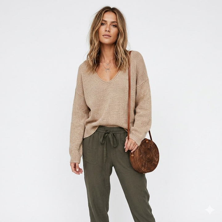 Cassidy | Morbido Scollo a V Maglia Jumper