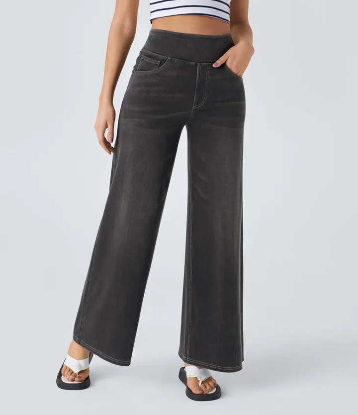 Tully | Elegante Gamba Larga Palazzo Pantaloni for Women