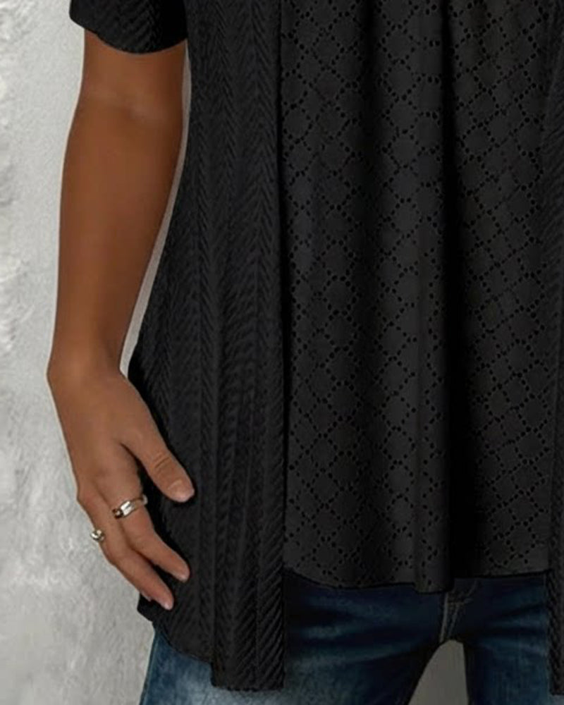 Carol | Layered Collar Patchwork Camicia