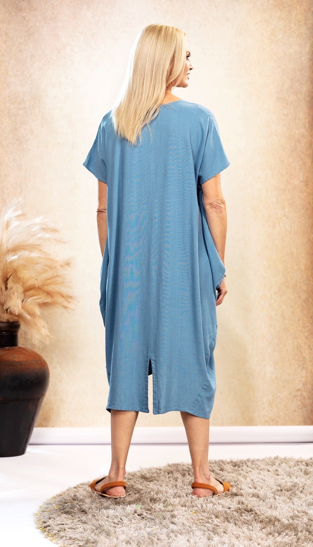 Tabitha | Maxi Abito in Lino Drappeggiato