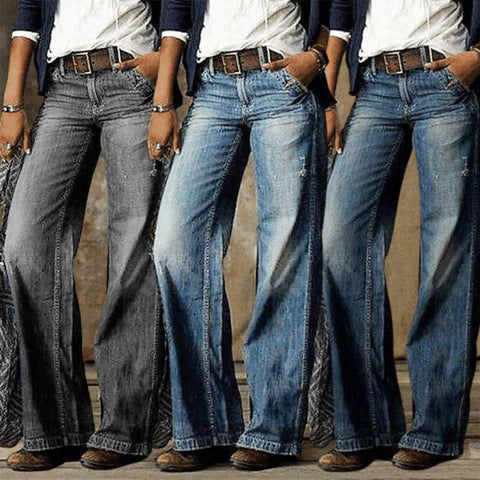 Roslyn | Retro High Waist Gamba Larga Flare Jeans