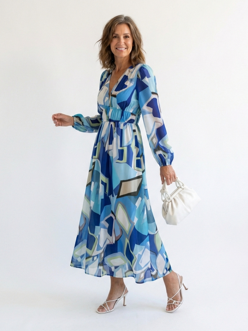Althea | Manica Lunga Floreale Maxi Abito