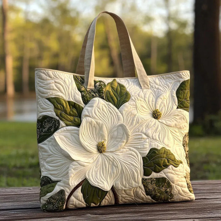 Borsa Artigianale Trapuntata - Gigli Bianchi Eleganti