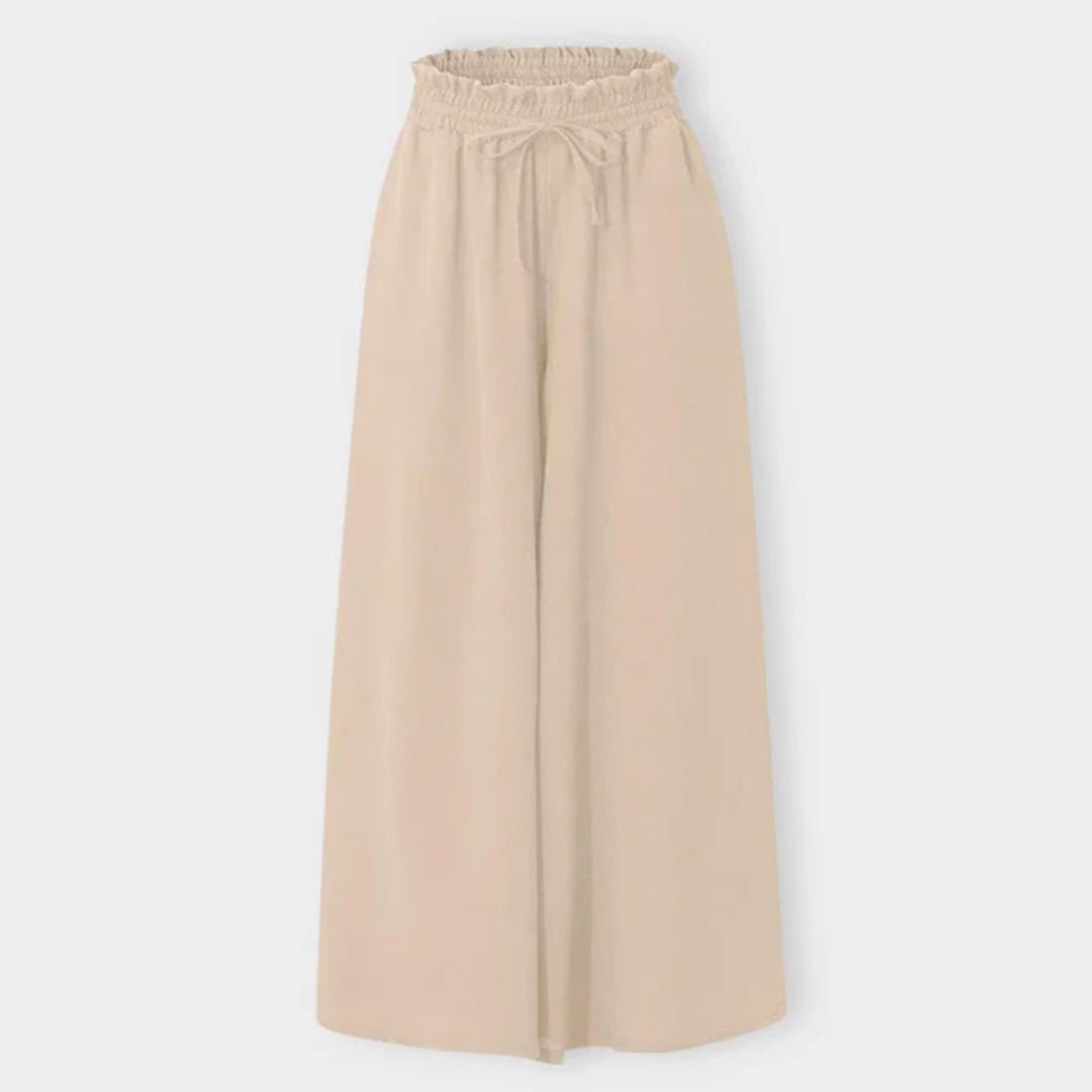 Mairi | Flowing Shirred Waist Palazzo Pantaloni