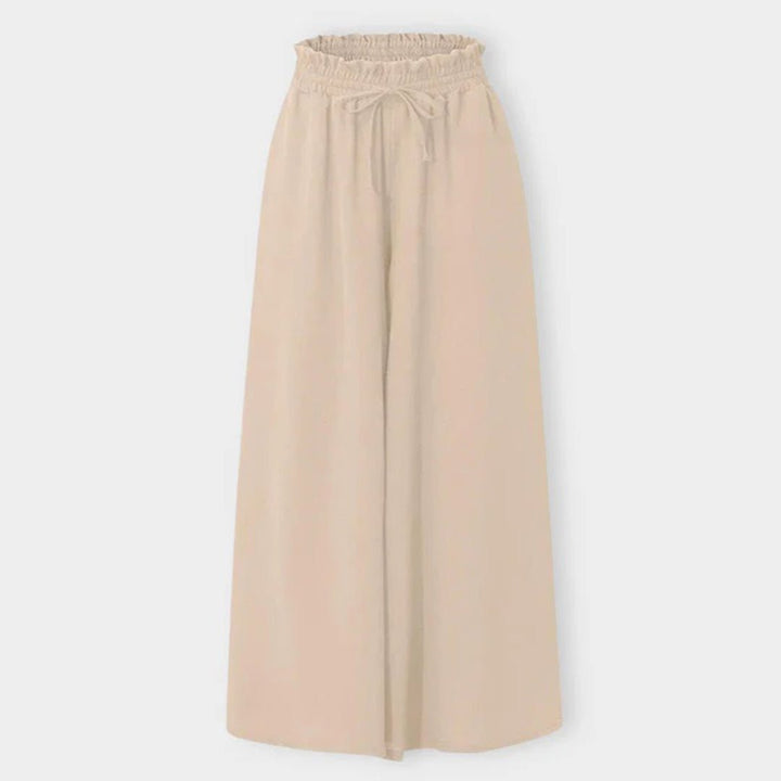Mairi | Flowing Shirred Waist Palazzo Pantaloni