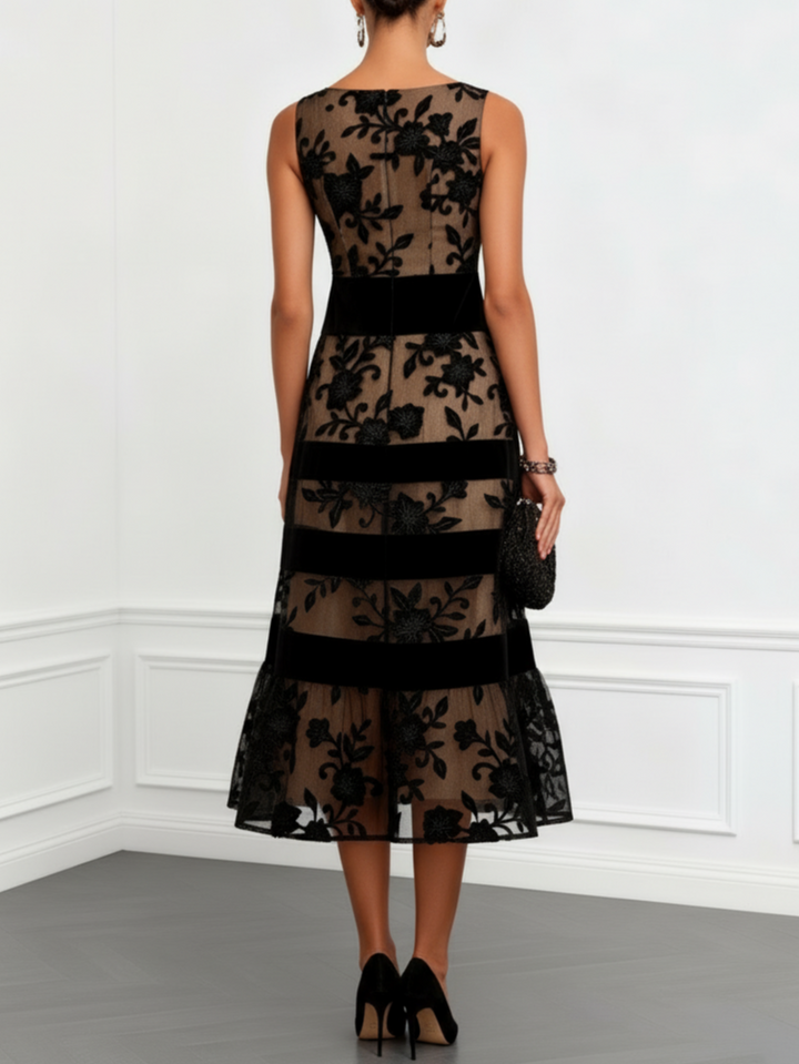 Marisette | Nero Mesh Midi Abito