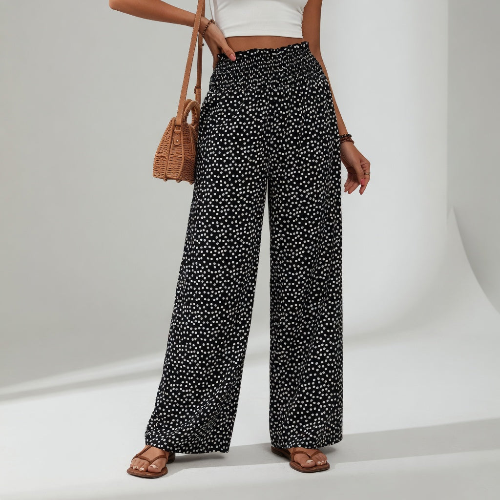 Bindi | Elegante Stampato Gamba Larga Pantaloni for Women