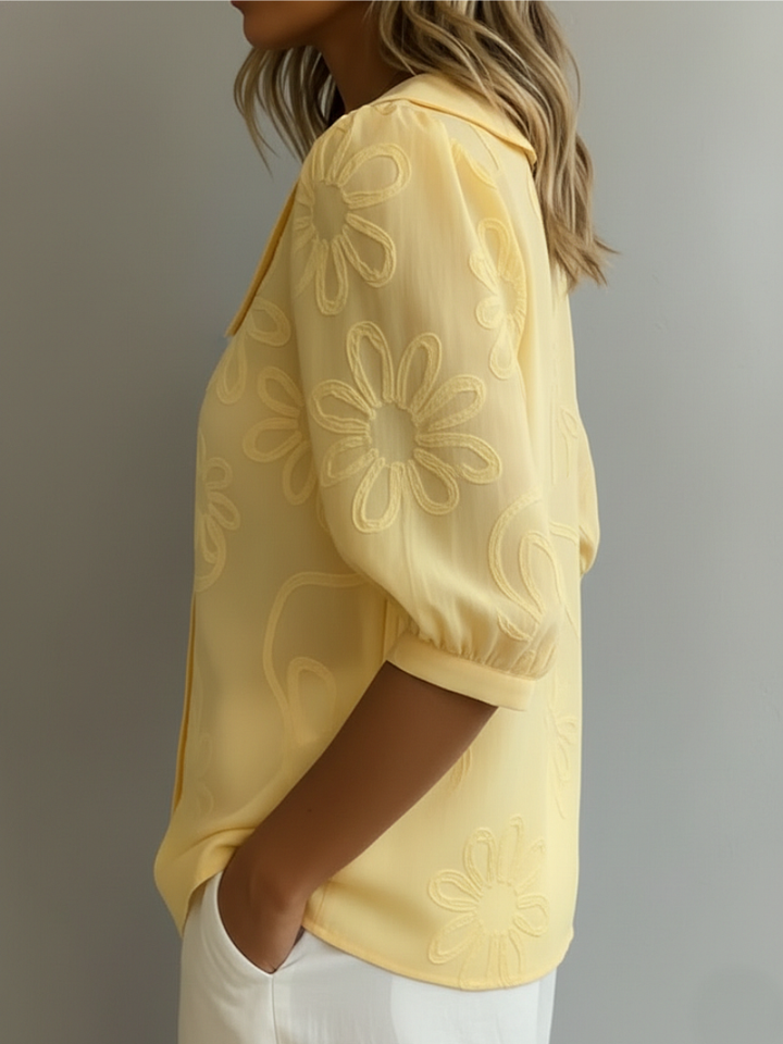 Nell | Floreale Embroidered Camicetta