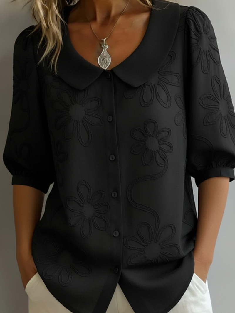 Nell | Floreale Embroidered Camicetta