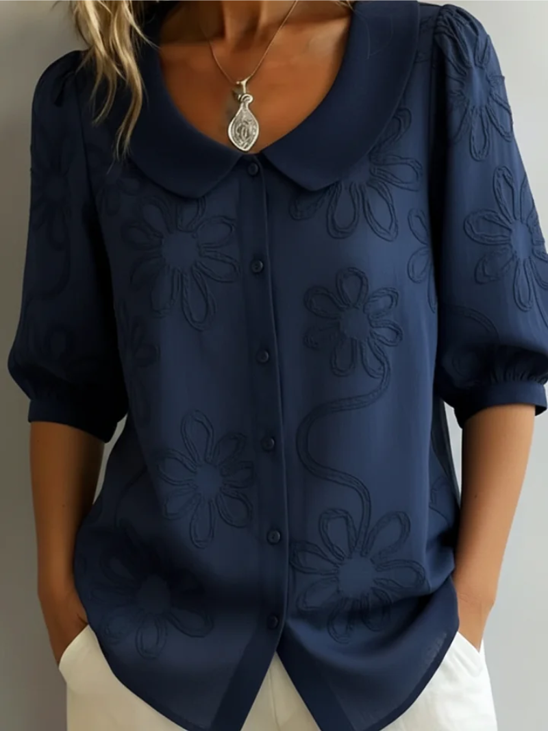 Nell | Floreale Embroidered Camicetta