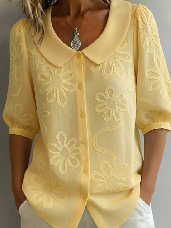 Nell | Floreale Embroidered Camicetta