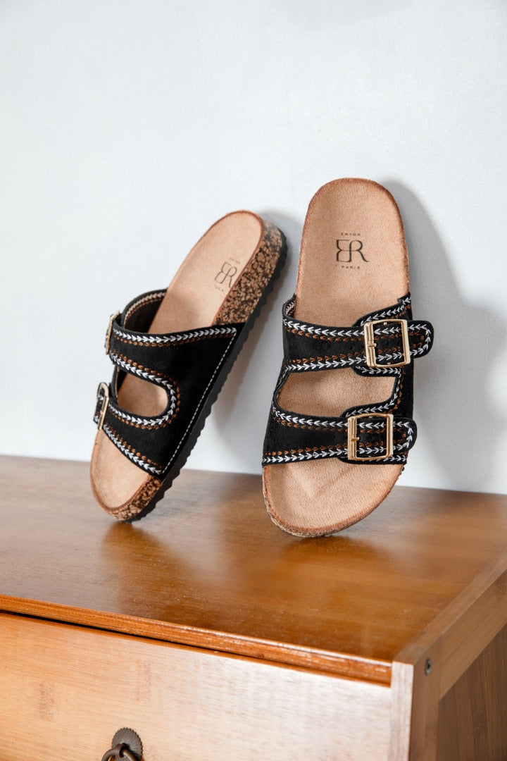 Ulrika | Nero Wedge Sandalo