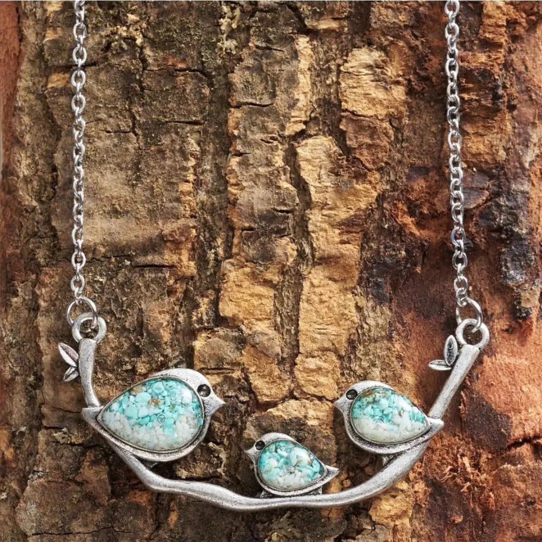 Collana Vintage con Uccelli in Argento