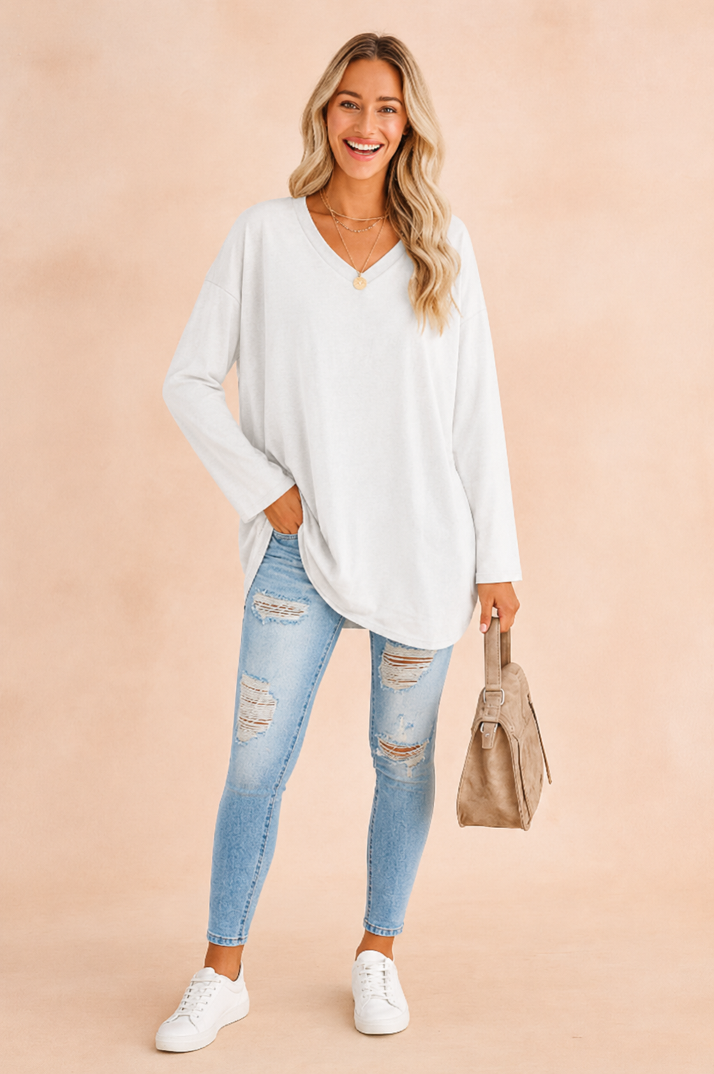 Lexi | Rilassato Manica Lunga Tunic Top