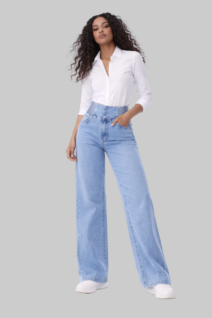 Amara | Jeans a Zampa Vita Alta Elastica