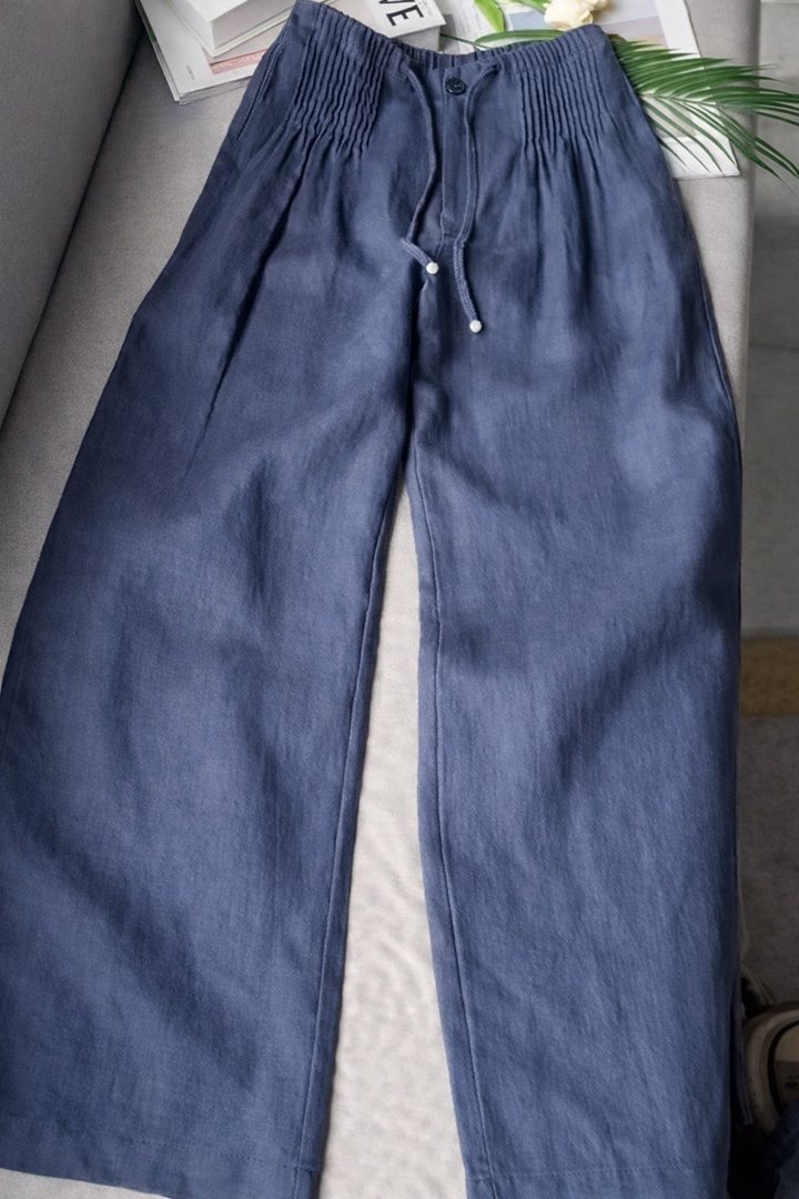 Bridie | Easy Leggero Cotone Gamba Larga Pantaloni