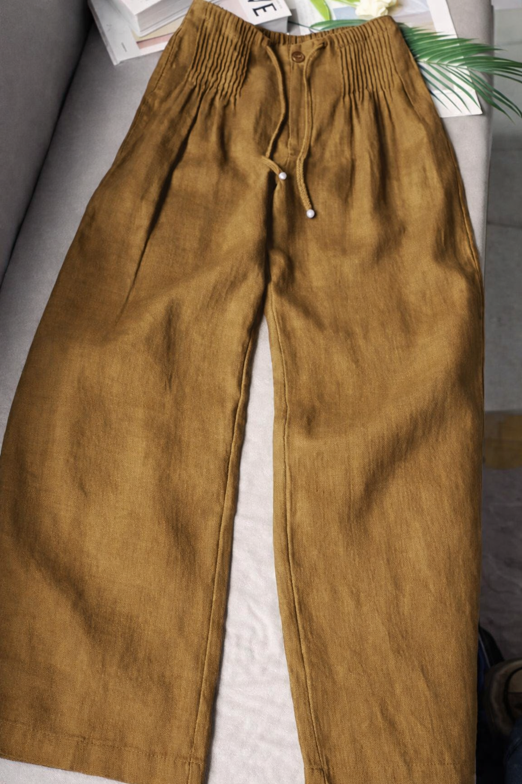 Bridie | Easy Leggero Cotone Gamba Larga Pantaloni