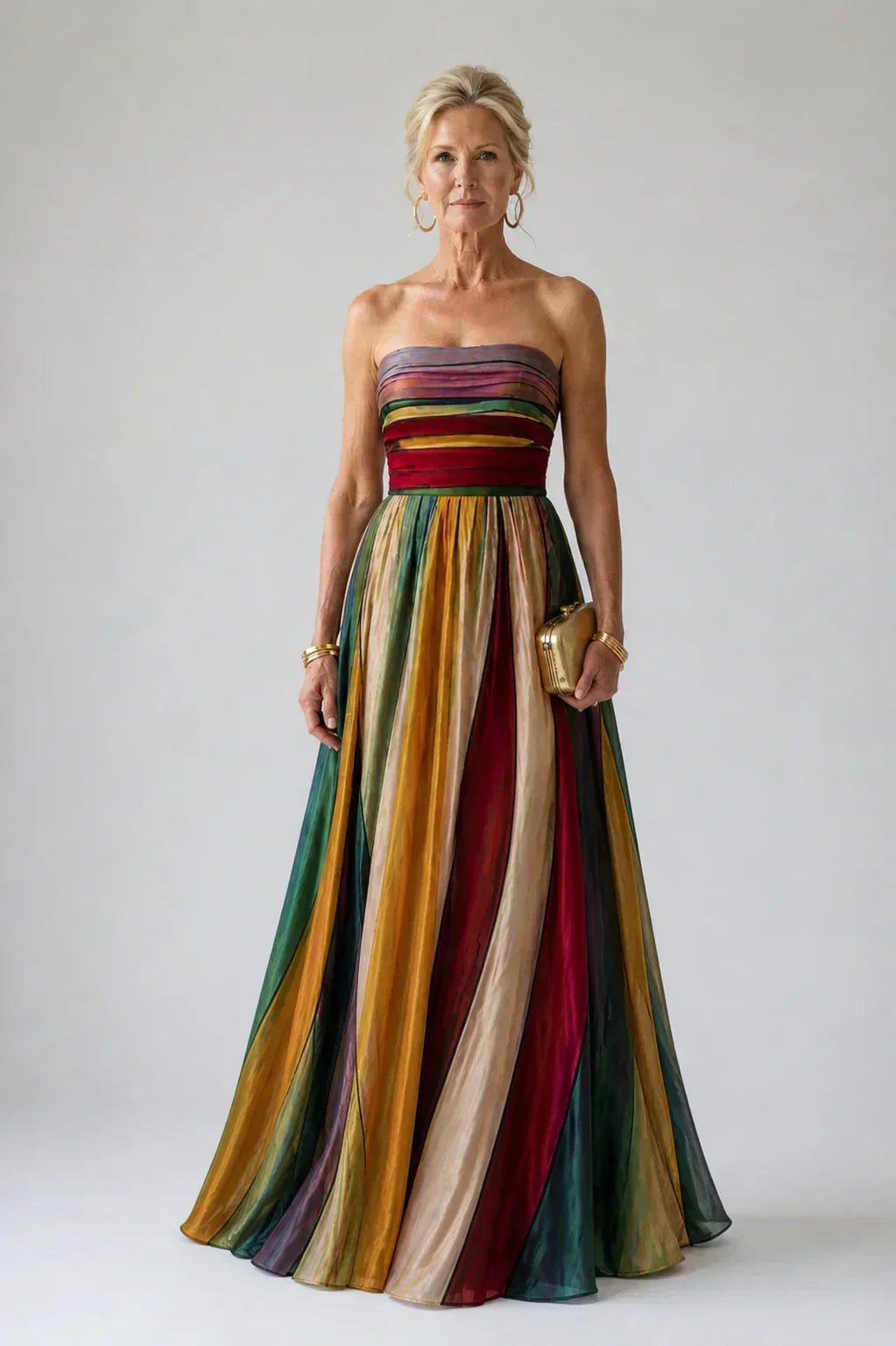 Alessia | Strapless Flared Abito, Easy and Elegante