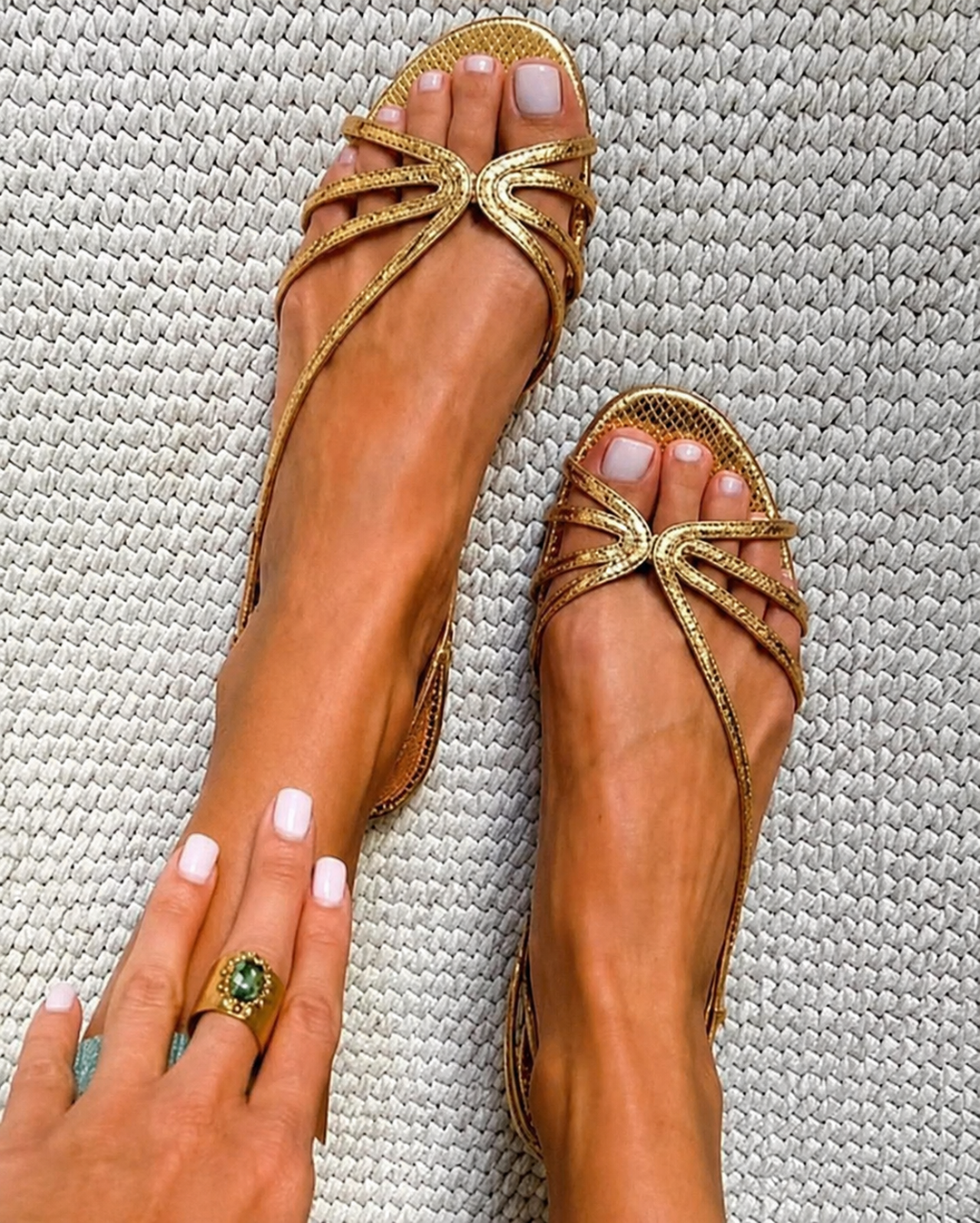 Camille™ | Sandales Dorées, Élégance Estivale