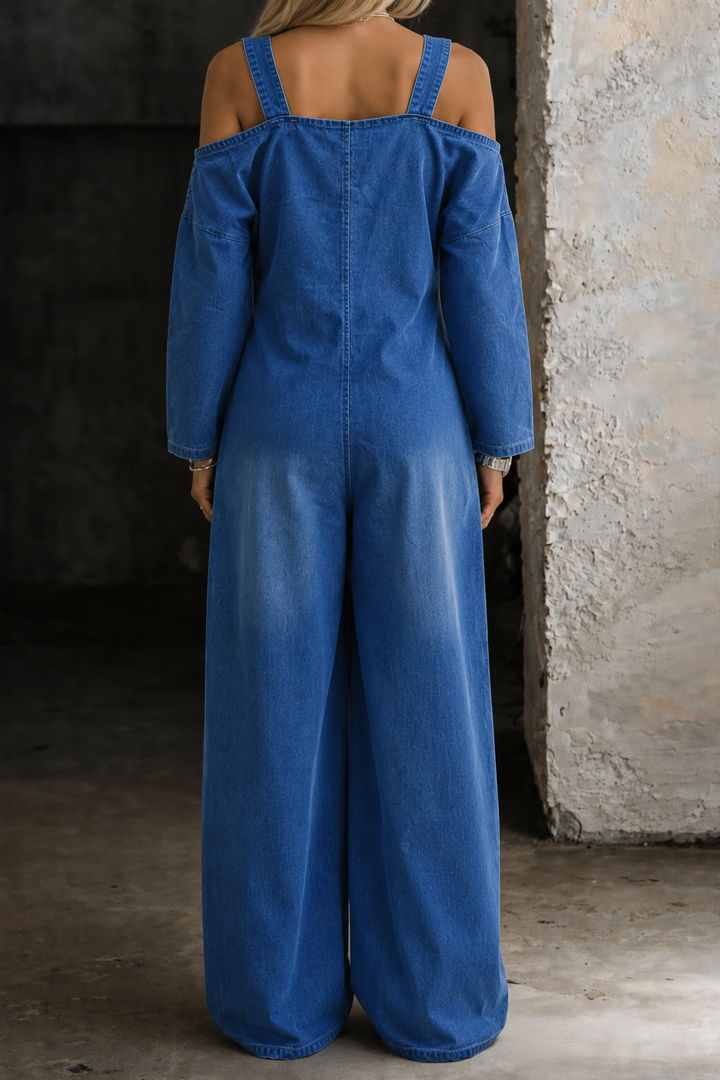 Sophia | Tuta in Denim Spalle Scoperte