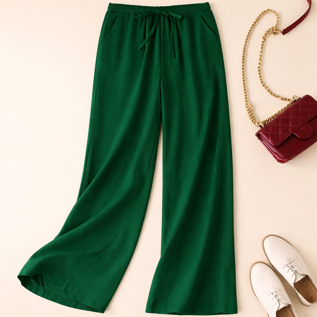Therese | Easy Cropped Gamba Larga Drawstring Pantaloni