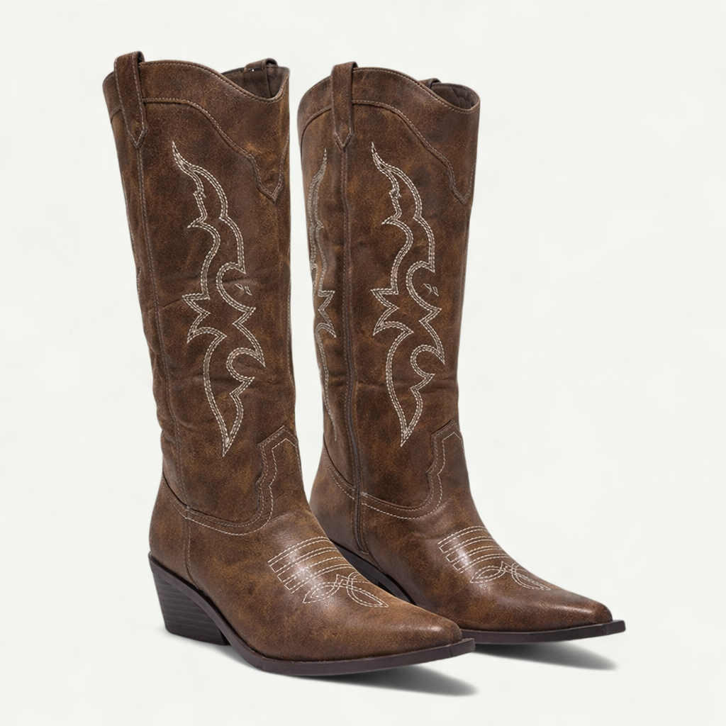 Mella | Western Calf High Pointed Toe Stivali for Women