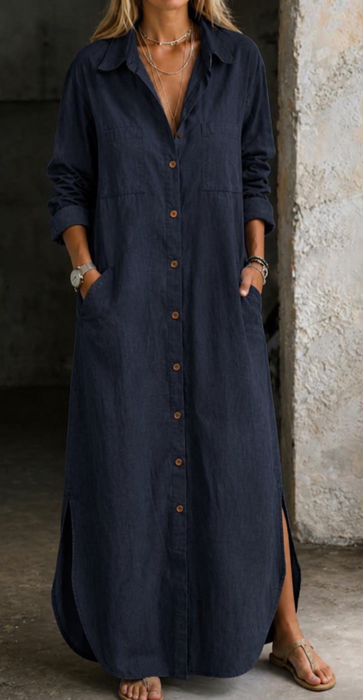 Delana | Abito in Denim con Bottoni