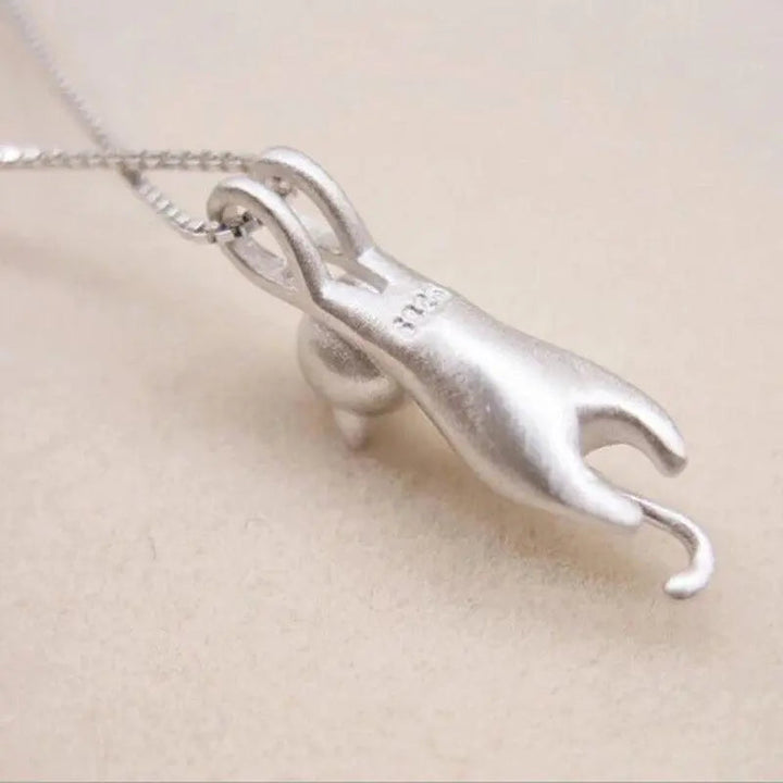 Collana Divertente con Gattino in Argento 925