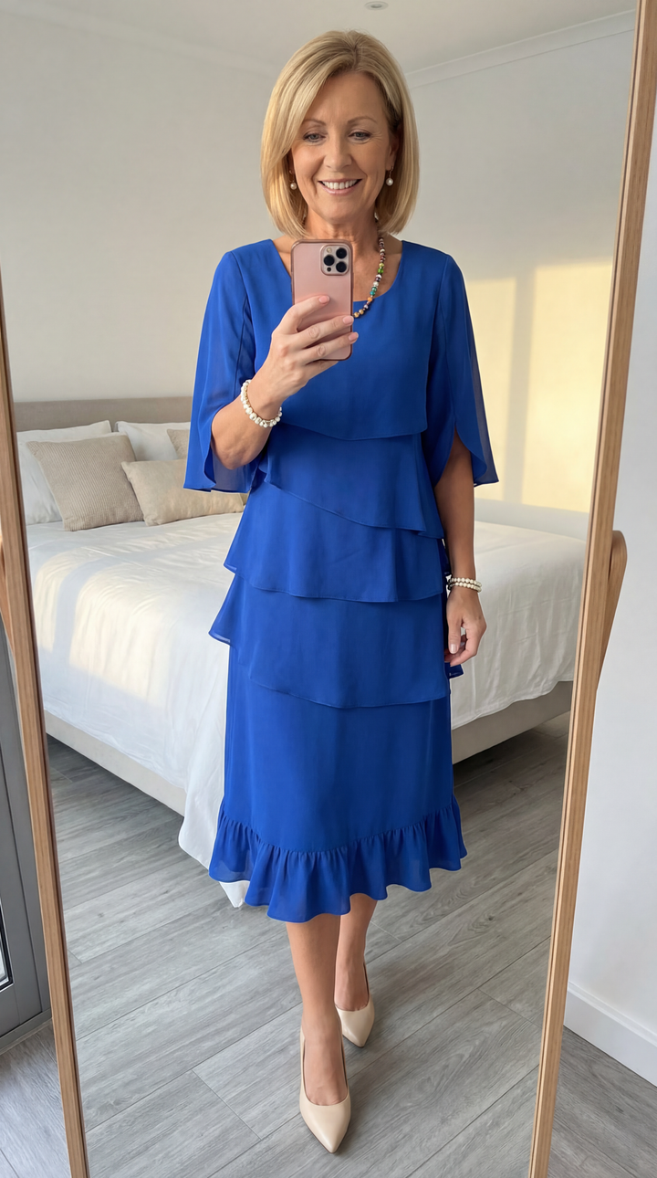 Lily | Abito Midi a Strati con Balze