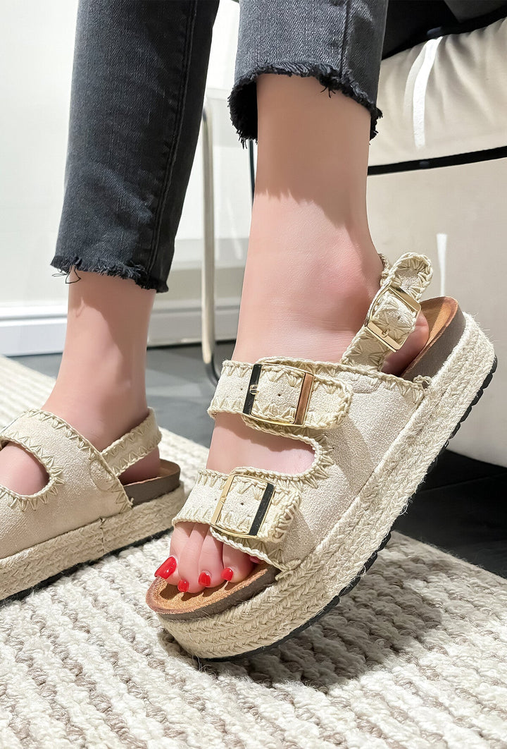 Kerensa | Beige Wedge Sandalo
