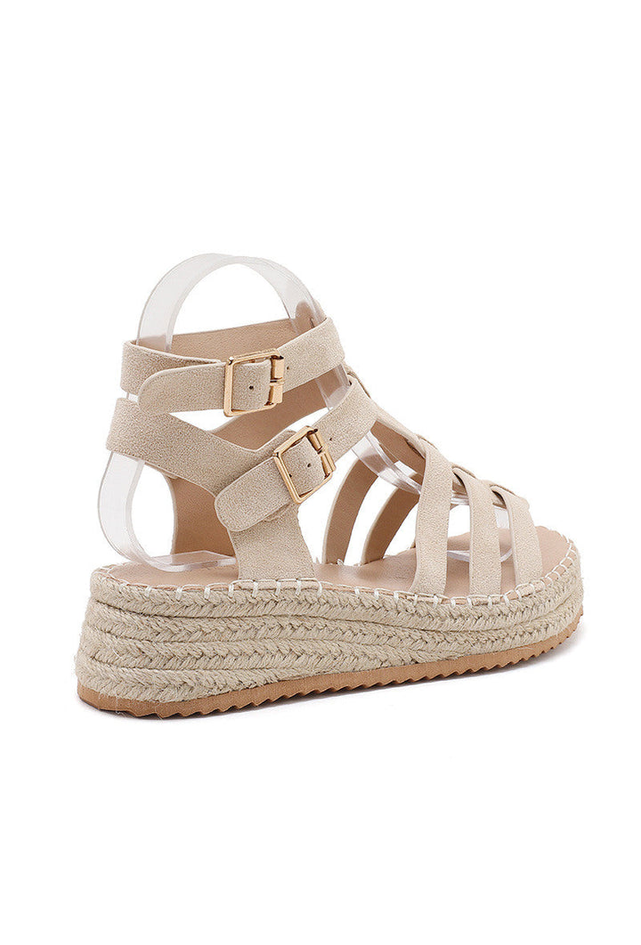 Brielle | Beige Wedge Sandalo
