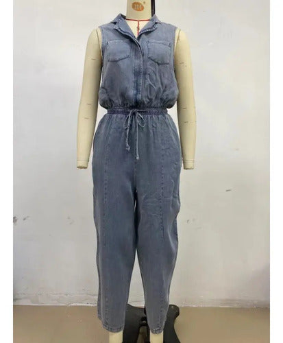 Rosalia | Tuta in Denim Senza Maniche