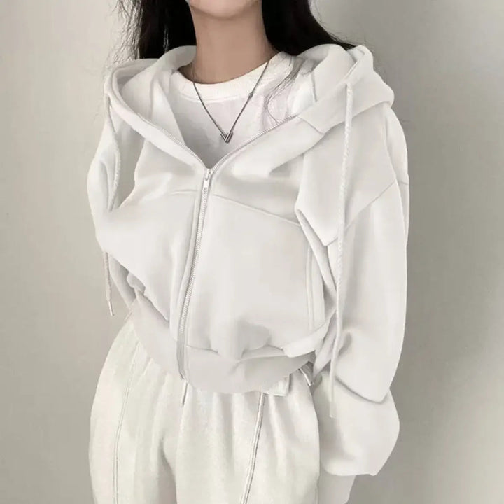 Cadence | Cropped Zip Up Hoodie