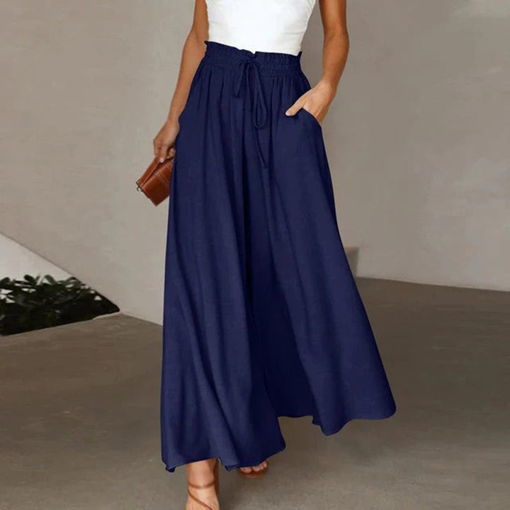 Mairi | Flowing Shirred Waist Palazzo Pantaloni