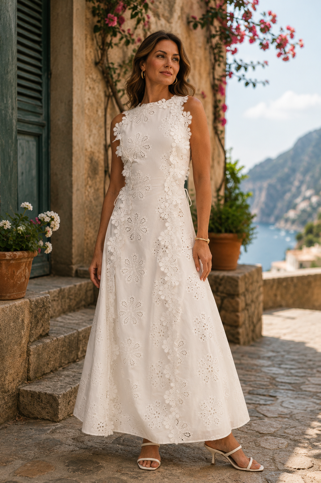Freya | Elegante Embroidered Maxi Abito