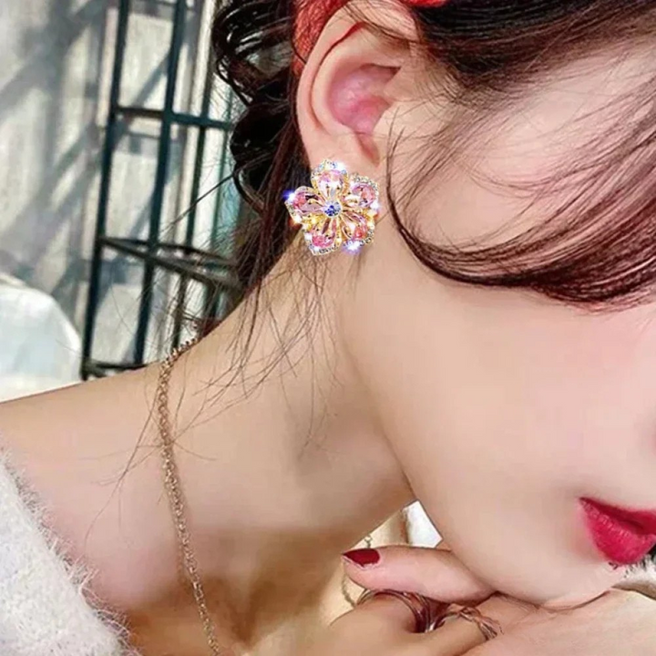 Sterling Argento Orecchini with Colourful Zirconia
