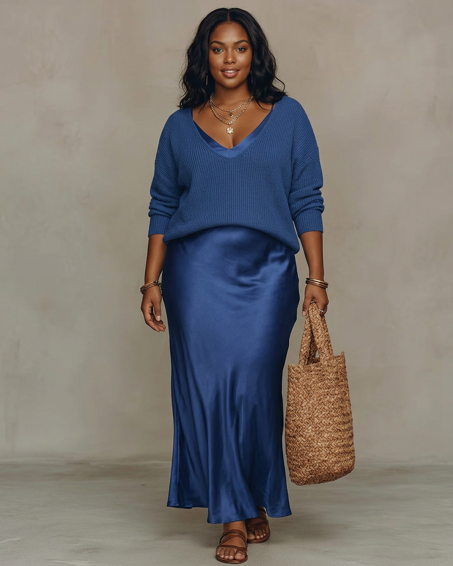 Alessia | Elegante Raso Midi Abito