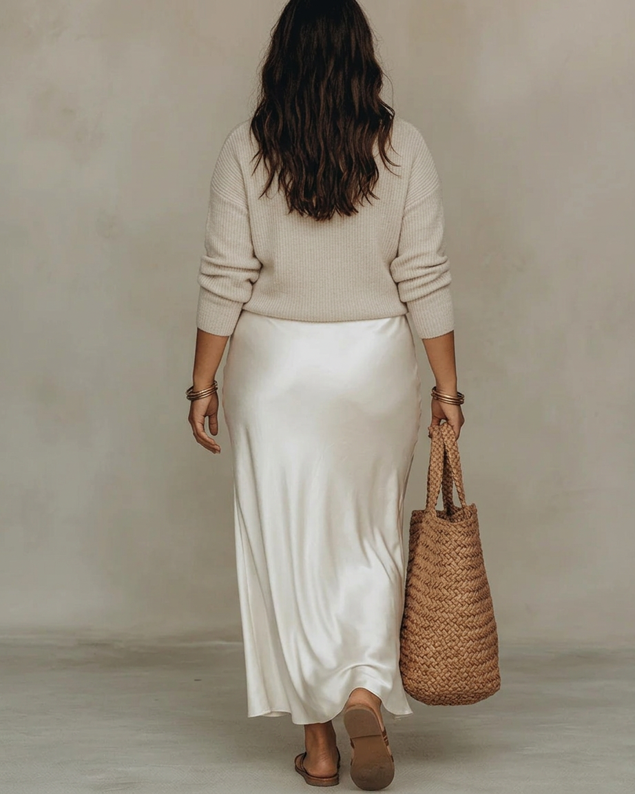 Alessia | Elegante Raso Midi Abito