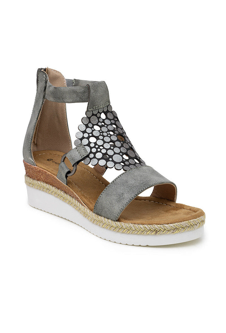 Orsolya | Grigio Verde Wedge Sandalo