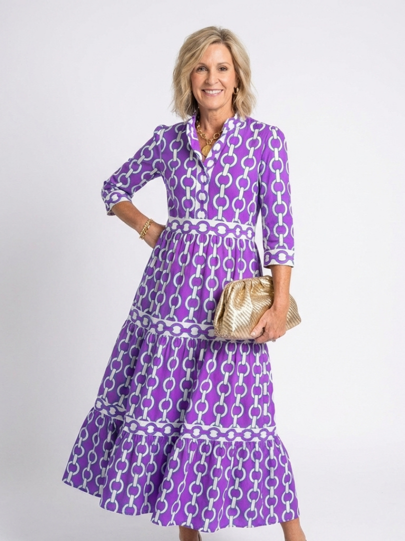 Ysolde | Chain Pattern Midi Abito
