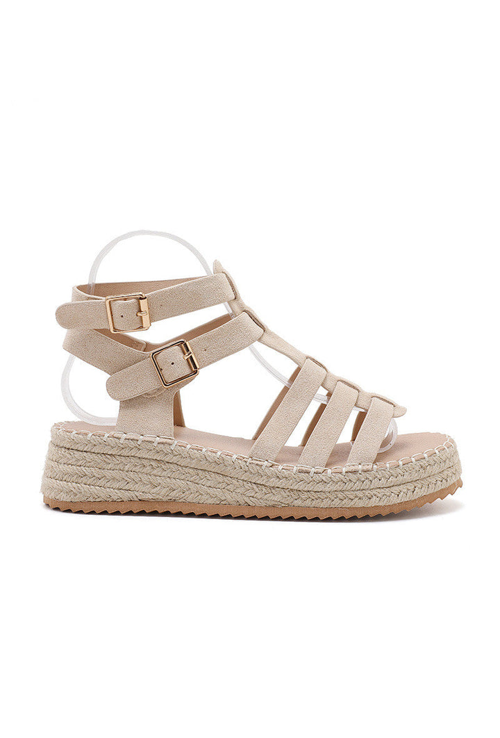 Brielle | Beige Wedge Sandalo
