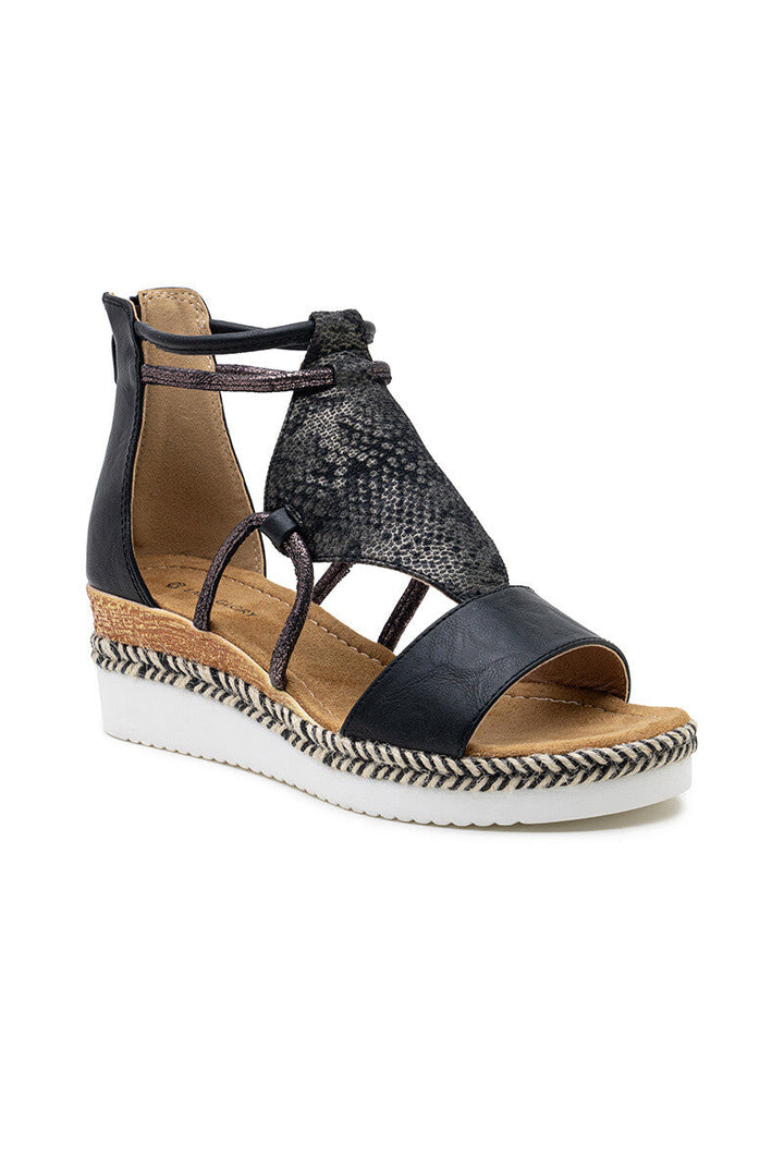 Philomena | Nero Wedge Sandalo