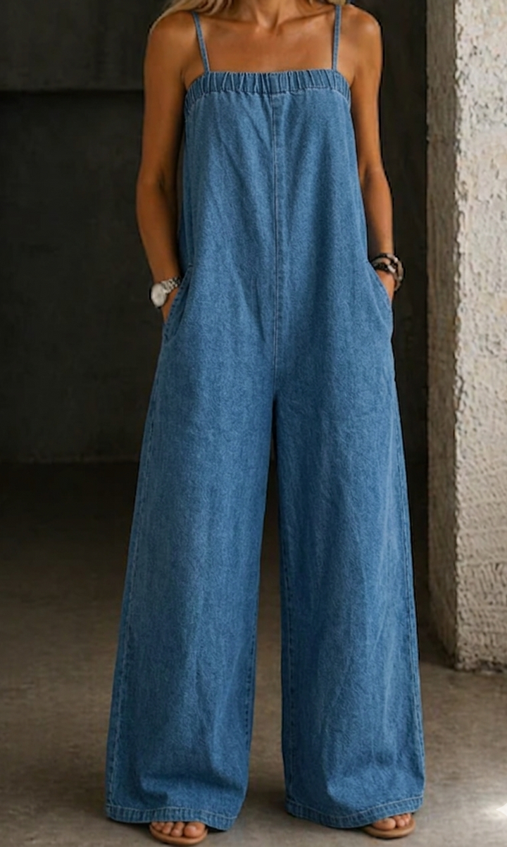 Madison | Tuta in Denim Gamba Larga