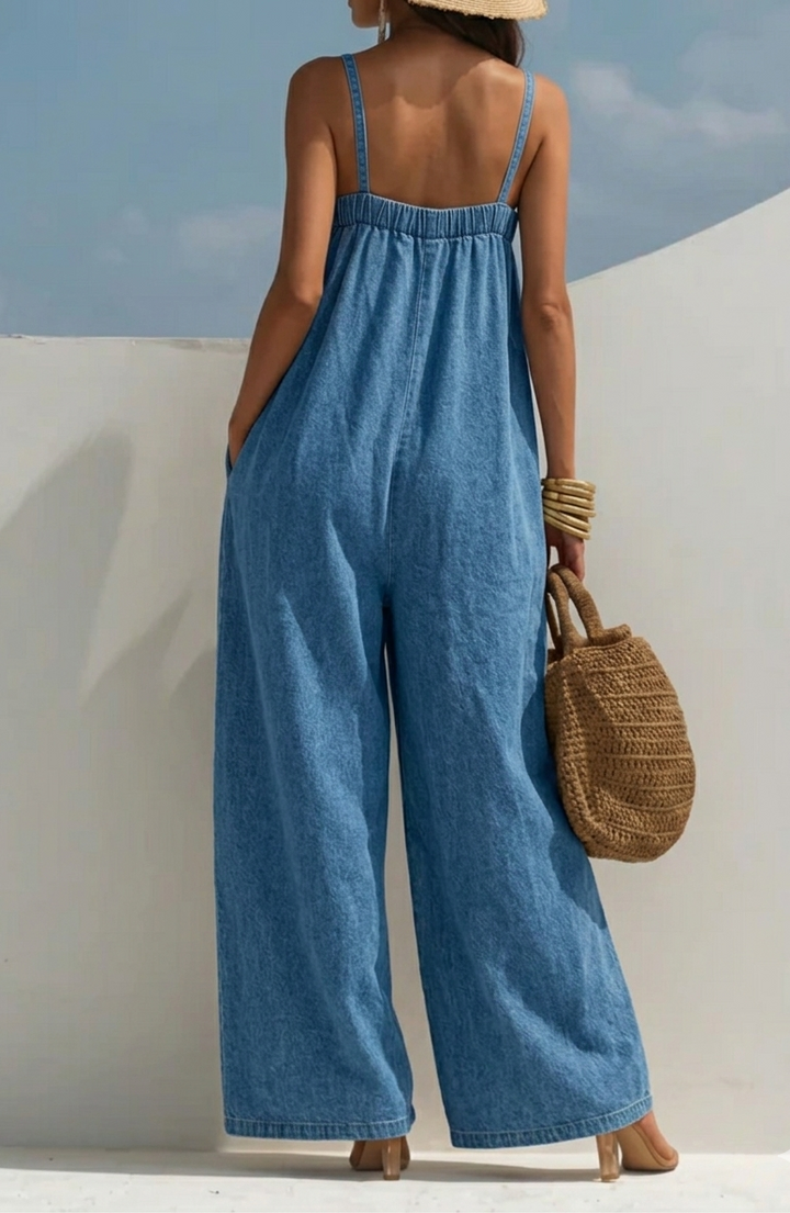 Madison | Tuta in Denim Gamba Larga