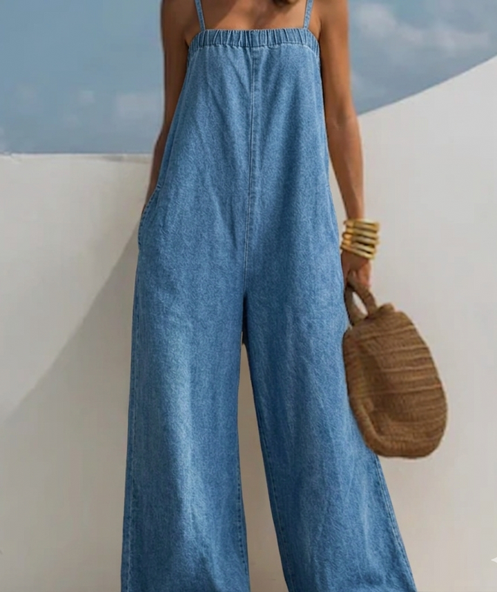 Madison | Tuta in Denim Gamba Larga