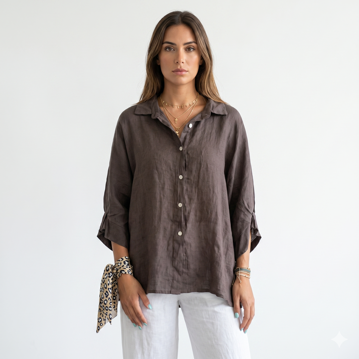 Mimi | Semplice Lino Button Camicia