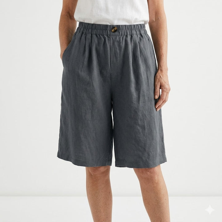 Amberley | Breezy Gamba Larga Lino Shorts with Elastic Waist